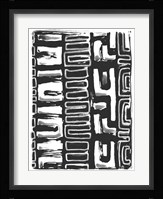 African Textile Woodcut I Framed Print