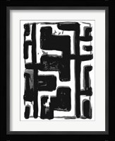 African Textile Woodcut III Framed Print