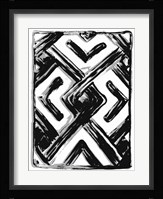 African Textile Woodcut IV Framed Print