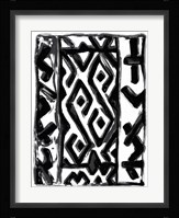 African Textile Woodcut V Framed Print