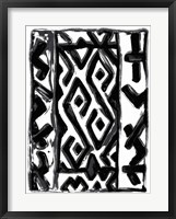 African Textile Woodcut V Framed Print