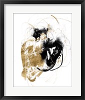 Black & Gold Splash III Framed Print