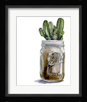 Cactus Mason Jar I Framed Print