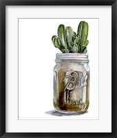 Cactus Mason Jar I Framed Print