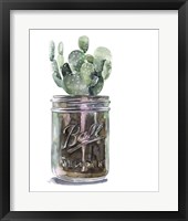 Cactus Mason Jar II Framed Print