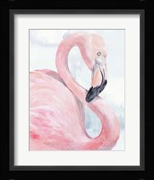 Pink Flamingo Portrait I Framed Print
