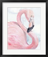 Pink Flamingo Portrait I Framed Print