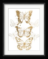 Gold Butterfly Contours I Framed Print