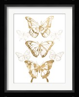 Gold Butterfly Contours II Framed Print