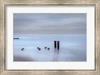 Beach Pilings on Stormy Sunrise, Cape May National Seashore, NJ Fine Art Print