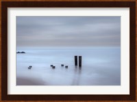 Beach Pilings on Stormy Sunrise, Cape May National Seashore, NJ Fine Art Print
