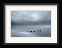Beach Pilings On Stormy Sunrise, Cape May National Seashore, NJ Fine Art Print