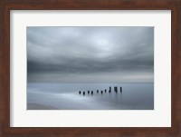 Beach Pilings On Stormy Sunrise, Cape May National Seashore, NJ Fine Art Print