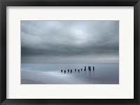 Beach Pilings On Stormy Sunrise, Cape May National Seashore, NJ Fine Art Print