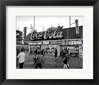 Coca Cola Sign - Boardwalk, Wildwood NJ (BW) Framed Print