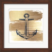 Brushed Gold Anchor Fine Art Print