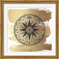 Brushed Gold Compass Rose Fine Art Print