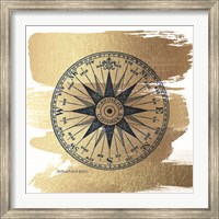 Brushed Gold Compass Rose Fine Art Print