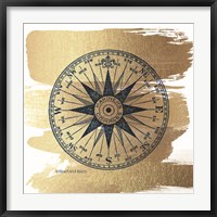 Brushed Gold Compass Rose Fine Art Print