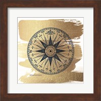 Brushed Gold Compass Rose Fine Art Print