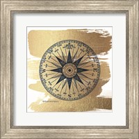 Brushed Gold Compass Rose Fine Art Print