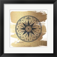 Brushed Gold Compass Rose Fine Art Print