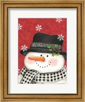 Holly & Black Plaid Snowman Fine Art Print