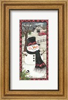 Farmhouse Snowman Fine Art Print