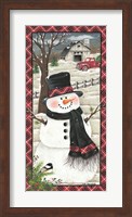 Farmhouse Snowman Fine Art Print