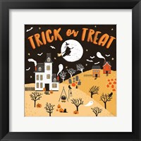 Spooky Village III Orange Fine Art Print