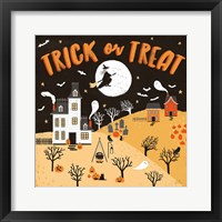 Spooky Village III Orange Framed Print