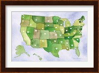 USA Capital Map Fine Art Print