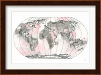 World Map Blush v2 Fine Art Print