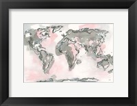World Map Blush Fine Art Print