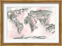 World Map Blush Fine Art Print