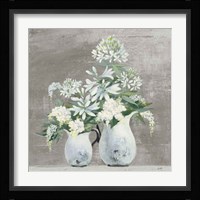 Late Summer Bouquet III Greige Framed Print