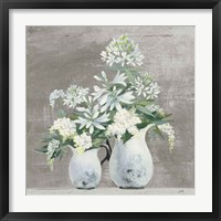 Late Summer Bouquet III Greige Framed Print