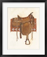 Western Saddle I Light Framed Print