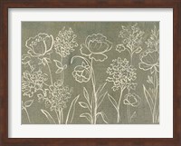 Sage Floral I Crop Fine Art Print