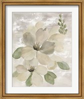 White on White Floral II Sage Fine Art Print