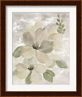 White on White Floral II Sage Fine Art Print