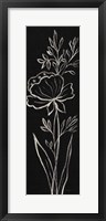 Black Floral III Crop Framed Print