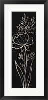 Black Floral III Crop Framed Print