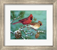 Winter Morning Cardinals Fine Art Print