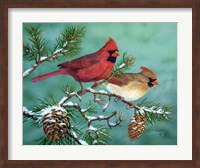 Winter Morning Cardinals Fine Art Print