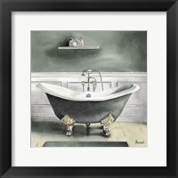 Smoky Gray Bath I Framed Print