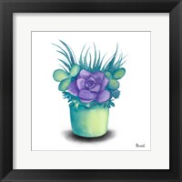 Turquoise Succulents III Fine Art Print