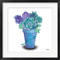 Turquoise Succulents IV Fine Art Print
