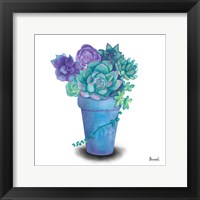 Turquoise Succulents IV Fine Art Print