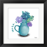 Turquoise Succulents V Fine Art Print